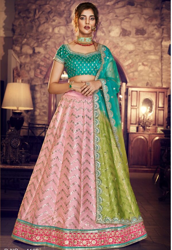 Pink Blue Royal Lehenga