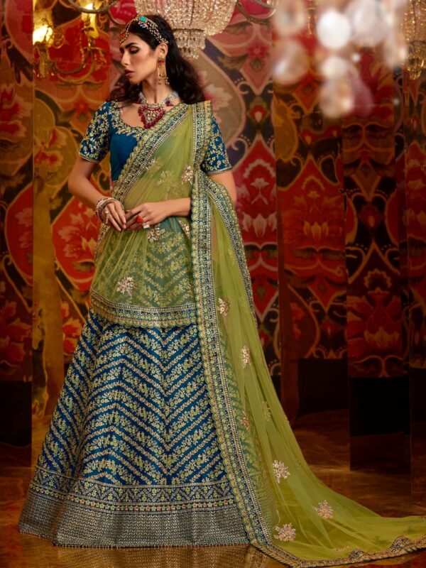 Blue Lehenga with Heavy Embroidery