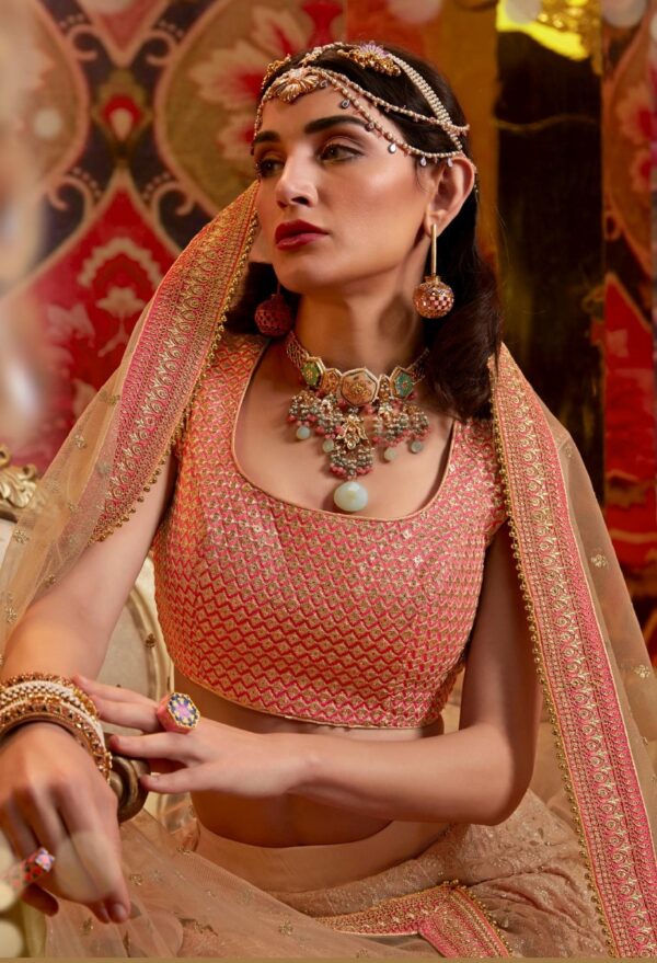 Baby Pink Embroidered Lehenga