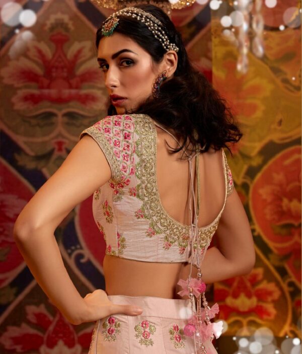 Peach Embroidered Lehenga